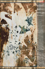 Light Orange Chiniya Silk Saree