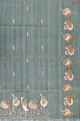 Harbour Grey Kosa Embroidery Saree