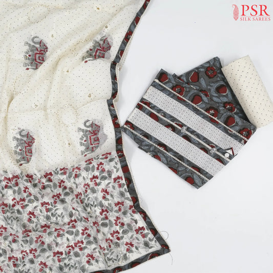 Dark Grey Cotton Dress Material