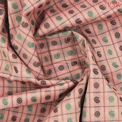 Coral Pink Kalakshetra Kovai Cotton Saree