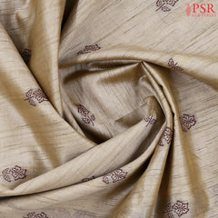 Tussar Beige Ghicha Cotton Saree