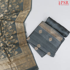 Pewter Grey Tussar Silk Dress Material