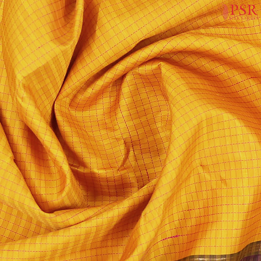 Marigold Yellow Kanchipuram Silk Saree