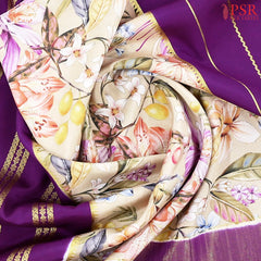 Almond Beige Mysore Silk Saree