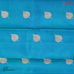 Green & Peacock Blue Kanchipuram Half & Half Silk Saree