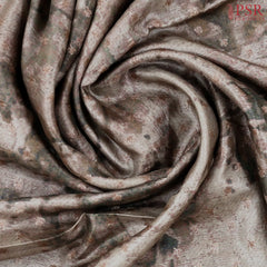 Fossil Grey Banaras Tussar Silk Saree