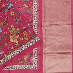 Dark Pink Silk Cotton Dress Material