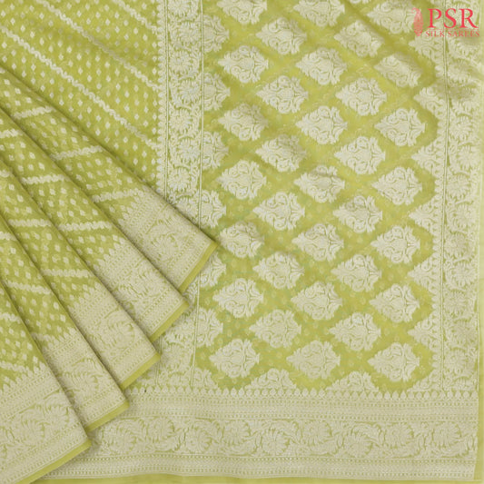 Limeade Mau Kadi Georgette Saree