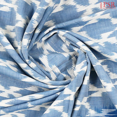 Light Steel Blue Ikkat Cotton Saree