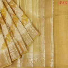 Fawn & Mustard Chiniya Silk Saree