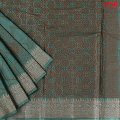 Pine Green Banaras Tussar Silk Saree