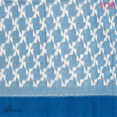 Light Steel Blue Ikkat Cotton Saree