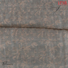 Fossil Grey Banaras Tussar Silk Saree