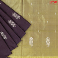 Aubergine Vazhainaar Silk Saree