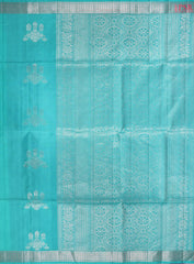 Aqua Blue Soft Silk Saree