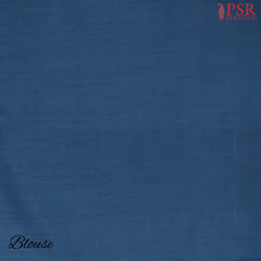 Prussian Blue Chiniya Silk Saree