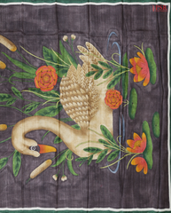 Dark Umber Brown Kadhi Tussar Silk Saree