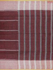 Crimson Brown Linen Saree
