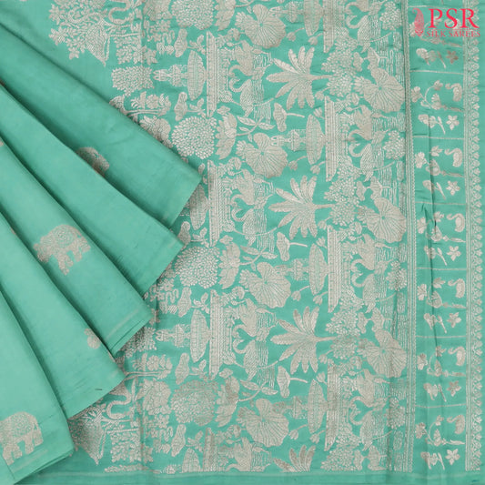 Turquoise Banaras Silk Saree
