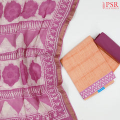 Light Saffron Cotton Dress Material