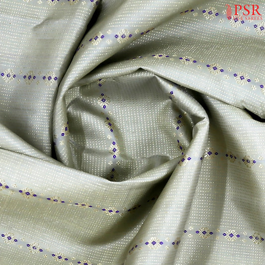 Silver Feather Grey Kanchipuram Silk Saree