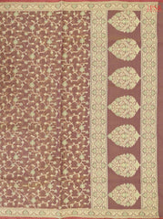 Light Mahogany Banaras Silk Cotton Saree
