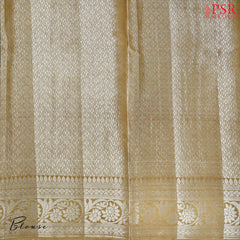 Fawn & Mustard Chiniya Silk Saree