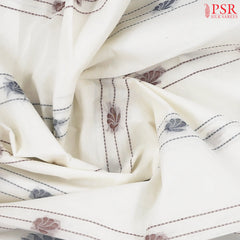 Powder White Kovai Cotton Saree