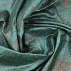 Pine Green Banaras Tussar Silk Saree