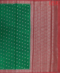 Dark Green Chiniya Silk Saree