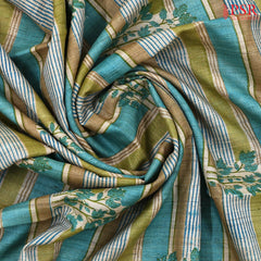 Olive & Cyan Kadhi Tussar Silk Saree