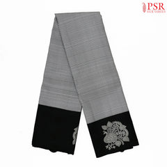 Black & White Kanchipuram Silk Saree
