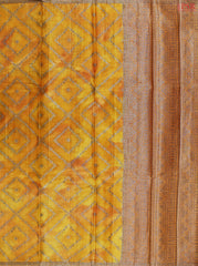 Mustard Yellow Banaras Tussar Silk Saree