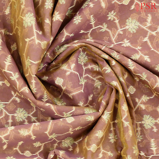 Light Mahogany Banaras Silk Cotton Saree