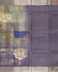 Purple & Blue Kadhi Tussar Silk Saree