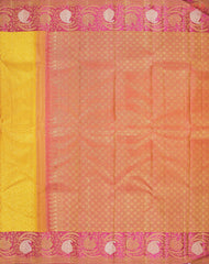 Amber Yellow Kanchipuram Jacquard Silk Saree