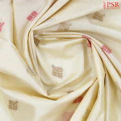 Cream Beige Ghicha Tassar Saree