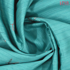 Turquoise Blue Kosa Embroidery Saree