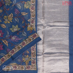 Dark Blue Silk Cotton Dress Material