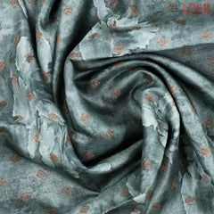 Turquoise Grey Banaras Tussar Silk Saree