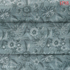 Steel Grey Printed Silk Saree