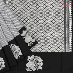 Black & White Kanchipuram Silk Saree