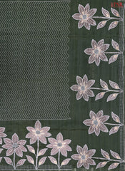 Dark Green Kosa Embroidery Saree