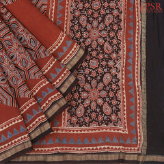 Antique Red Jaipur Cotton Printed Saree