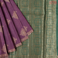 Tyrian Purple Banaras Tussar Silk Saree