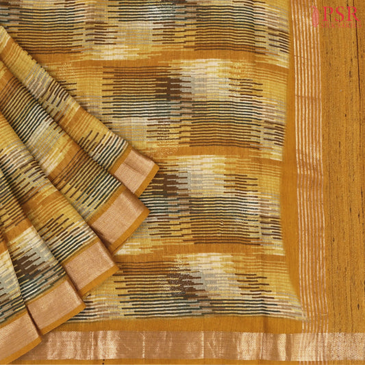 Dark Gamboge Munga Silk Saree