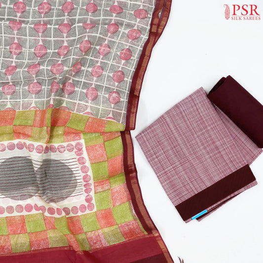 Redwood Brown Cotton Dress Material