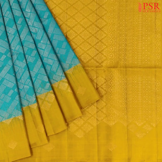 Azure Cyan Soft Silk Saree