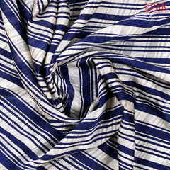 Light Grey & Dark Blue Chanderi Silk Cotton Saree