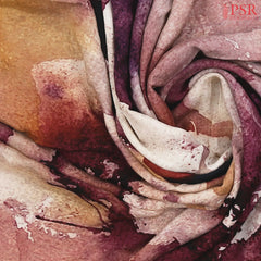 Peach & Purple Printed Georgette Saree